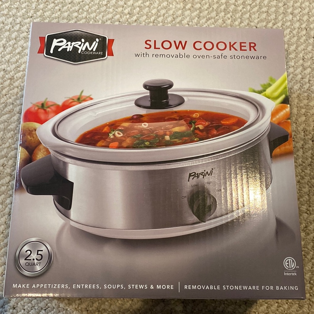 Parini slow cooker with removable oven safe stonewear